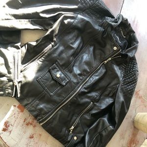 Express leather-ish Moto jacket